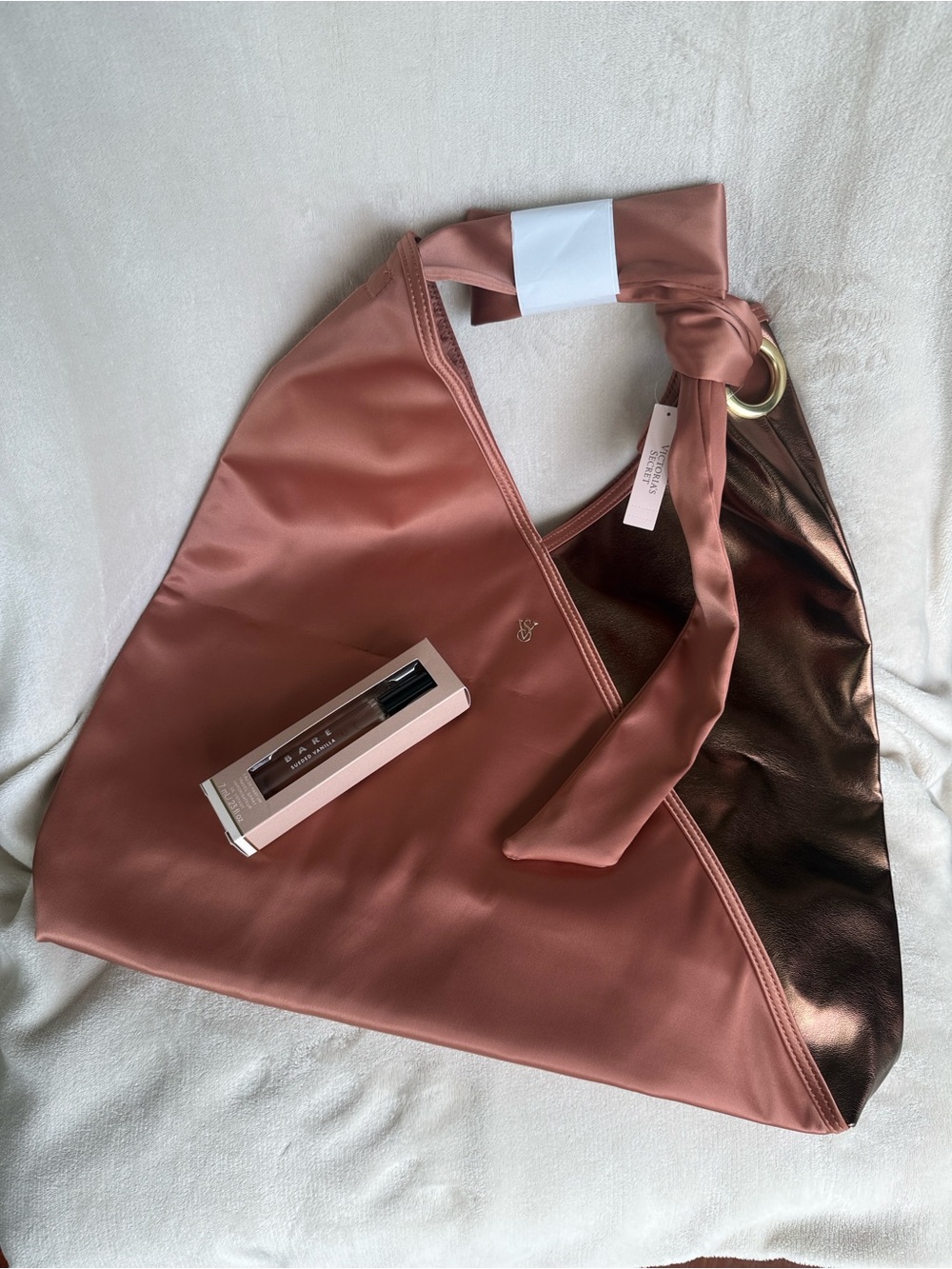 Victoria's Secret Bare Nectar Tote & Sueded Vanilla Travel